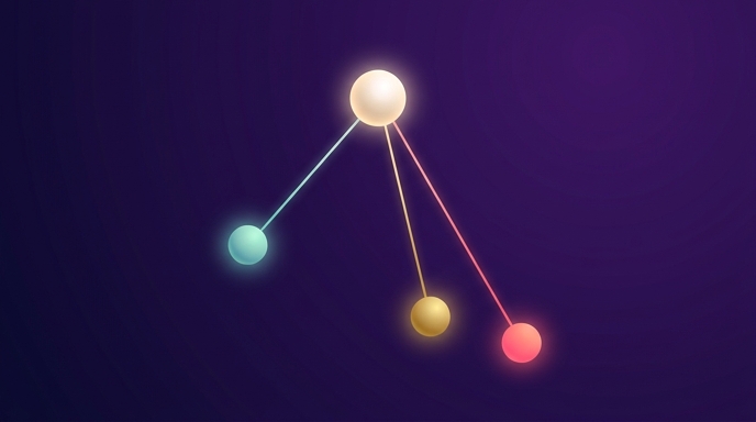 A single circle splitting into three paths ending in three differently colored circles, representing choosing a comment tool by creator type