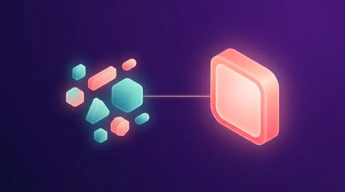 One large glowing rounded square facing a cluster of six smaller varied shapes, representing a YouTube specialist tool versus multi-platform social suites