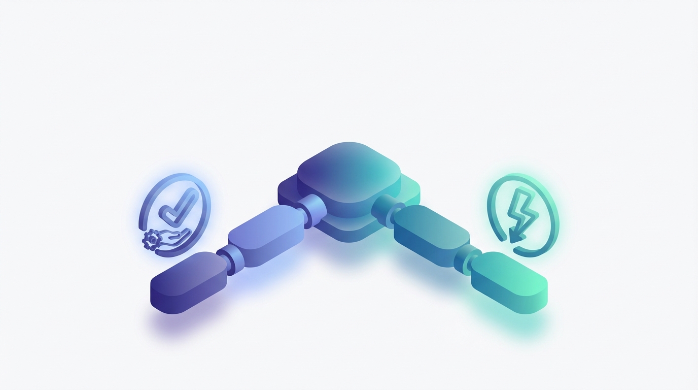 Isometric split path comparing approval mode and autonomous mode for comment automation