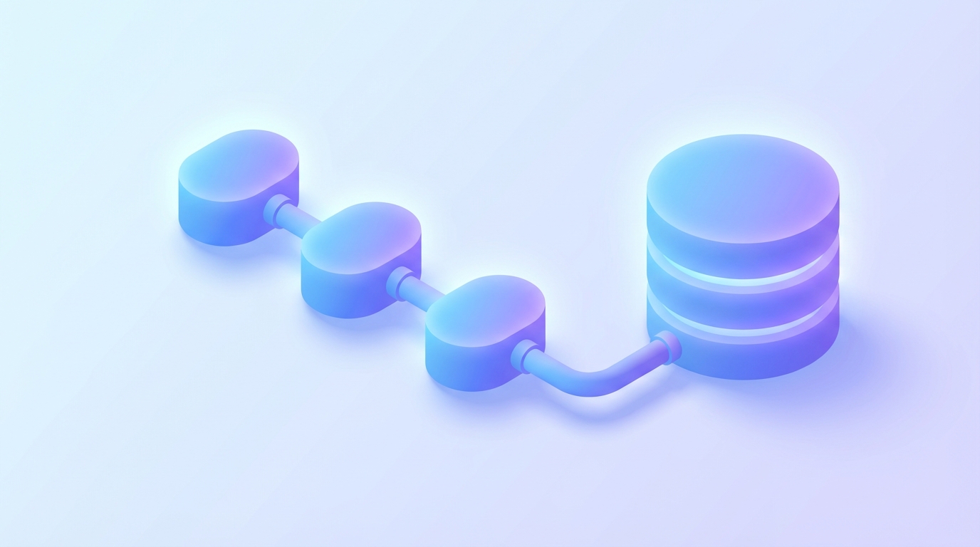 Isometric data pipeline blocks representing YouTube commentThreads API workflow